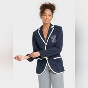 White House Unisex Blue and White Tailored-jackets Size Large